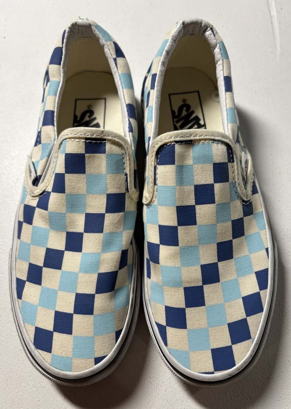 Vans Classic Slip-On Sneakers Women’s 5/Men’s 3.5 Blue/White Checkerboard